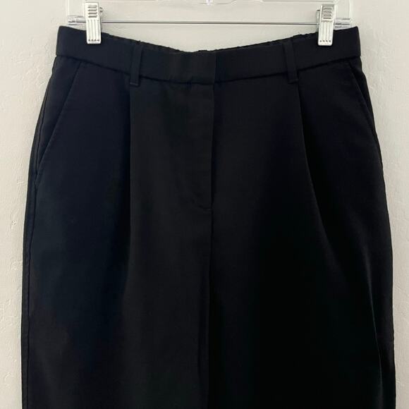 J. Crew D-Ring Flannel Pants Women's 8 Black Minimalist Business Casual Preppy - Picture 3 of 9